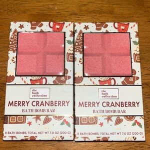 Merry Cranberry Bath Bomb Bar by The Bath Collection set of 2 bars